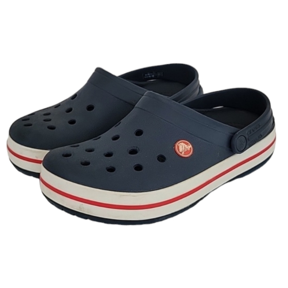 CROCS Navy and White Mules